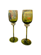 Load image into Gallery viewer, Pair of Peridot Green Wine Glasses
