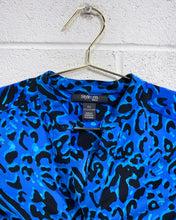 Load image into Gallery viewer, Blue Animal Print Blouse (PS)