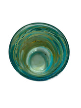 Load image into Gallery viewer, Beautiful Rare Mdina Glass Vase with Swirls of Turquoise and Amber