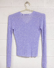 Load image into Gallery viewer, Lavender Sequin Blouse (S)