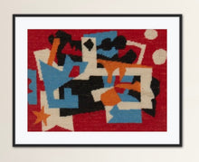 Load image into Gallery viewer, Pair of Fiber Art needlework tapestry in the manner of Stuart Davis