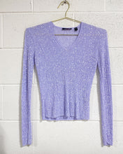 Load image into Gallery viewer, Lavender Sequin Blouse (S)