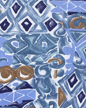 Load image into Gallery viewer, Vintage Graphic Blouse in Blues and Brown