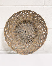Load image into Gallery viewer, Vintage Rattan Woven Straw Flat Basket # 2