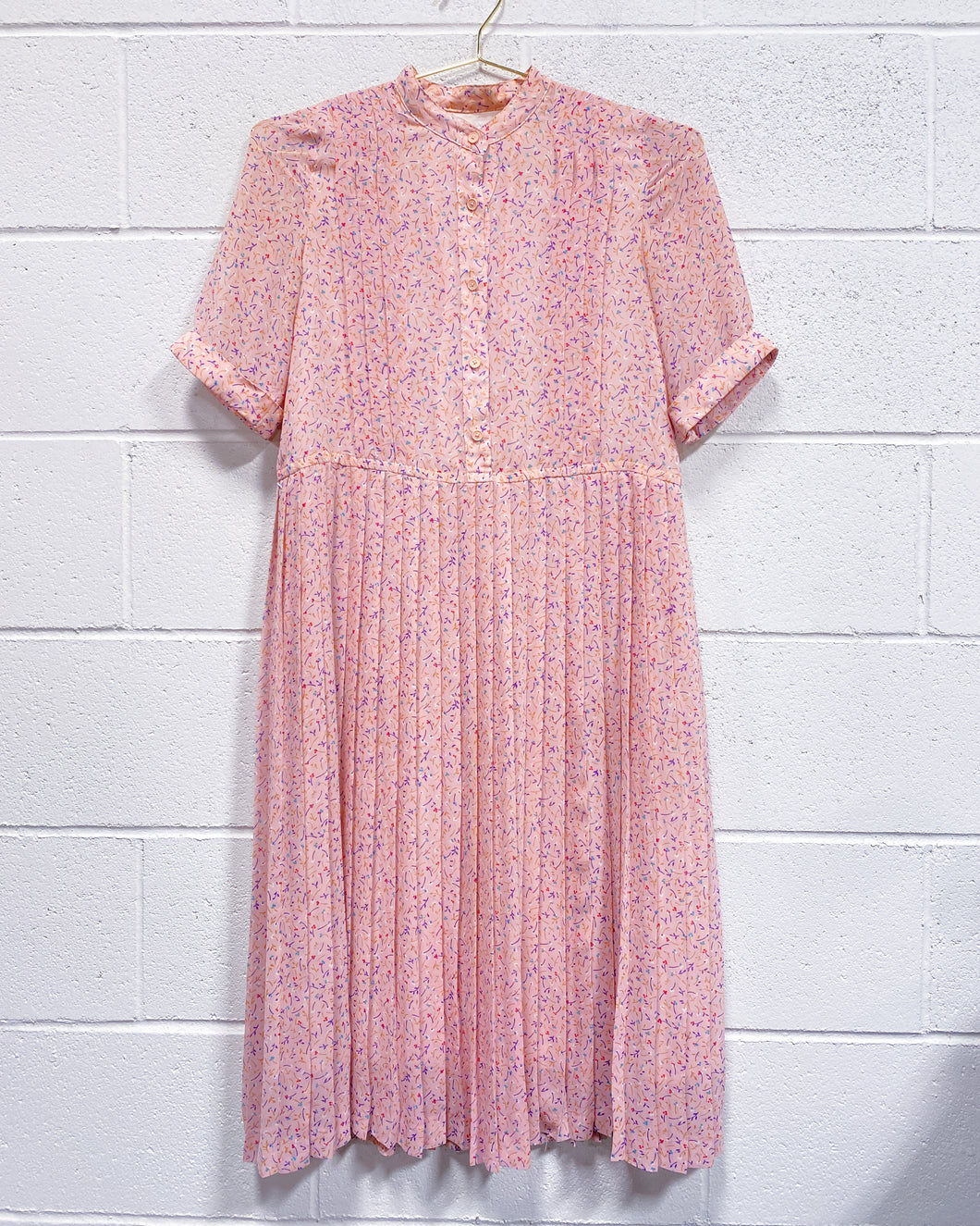 Vintage Pretty Pink Dress with Small Flowers