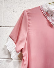 Load image into Gallery viewer, Pink Blouse with Sheer Collar (L)