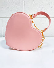 Load image into Gallery viewer, Pink Heart Purse with Gold Chain Detail
