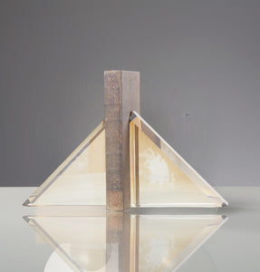Amber Pyramid glass bookends