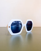 Load image into Gallery viewer, White Sunnies with Black Lenses