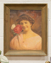 Load image into Gallery viewer, Woman with Rose Art Portrait