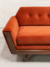 Load image into Gallery viewer, Desmond Walnut Framed Sofa 72” in Royale Rust