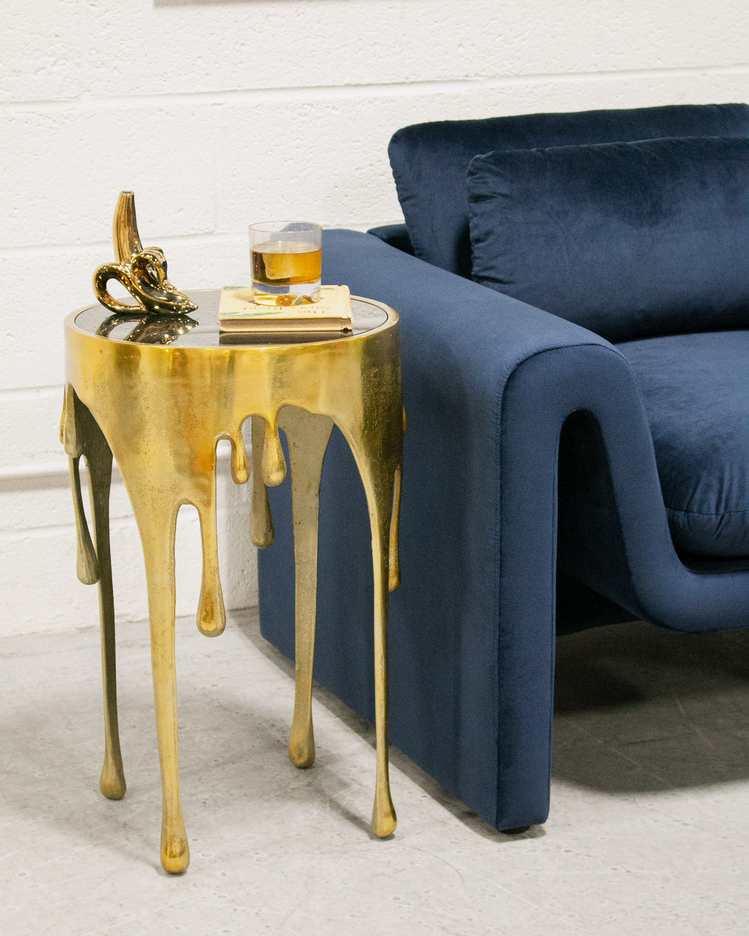 Volcano Drip Side Table in Gold