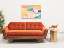 Load image into Gallery viewer, Desmond Walnut Framed Sofa 72” in Royale Rust