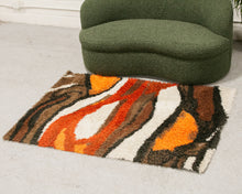 Load image into Gallery viewer, Brown and Orange Rya Rug