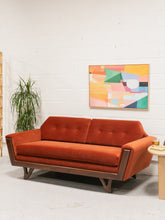 Load image into Gallery viewer, Desmond Walnut Framed Sofa 72” in Royale Rust