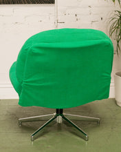 Load image into Gallery viewer, Green Corduroy Low Profile Swivel Chair