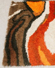 Load image into Gallery viewer, Brown and Orange Rya Rug