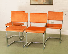 Load image into Gallery viewer, Orange Chrome Cantilever Chair