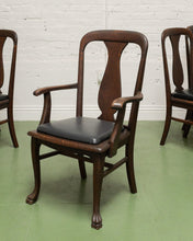 Load image into Gallery viewer, Set of 6 Antique Oak Lions Claw Dining Chairs