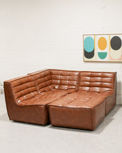Load image into Gallery viewer, Recycled Leather 4 Piece and Ottoman Juno Sofa