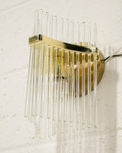 Load image into Gallery viewer, Vintage Brass and Glass Italian Sconce