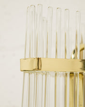 Load image into Gallery viewer, Vintage Brass and Glass Italian Sconce