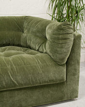 Load image into Gallery viewer, Prima Chaise and Bumper Olive Green Sofa