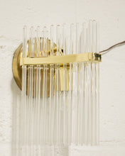 Load image into Gallery viewer, Vintage Brass and Glass Italian Sconce