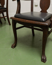 Load image into Gallery viewer, Set of 6 Antique Oak Lions Claw Dining Chairs