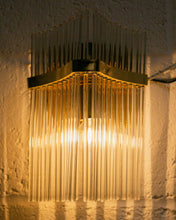 Load image into Gallery viewer, Vintage Brass and Glass Italian Sconce