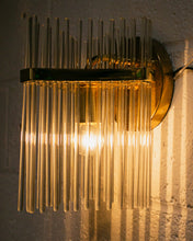 Load image into Gallery viewer, Vintage Brass and Glass Italian Sconce