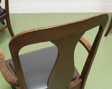 Load image into Gallery viewer, Set of 6 Antique Oak Lions Claw Dining Chairs