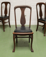 Load image into Gallery viewer, Set of 6 Antique Oak Lions Claw Dining Chairs