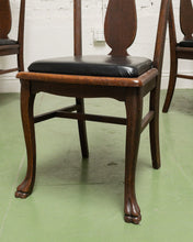 Load image into Gallery viewer, Set of 6 Antique Oak Lions Claw Dining Chairs