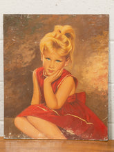 Load image into Gallery viewer, Little Girl in Red Dress Oil Painting
