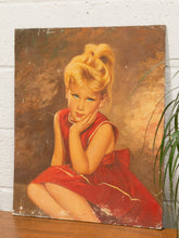 Load image into Gallery viewer, Little Girl in Red Dress Oil Painting