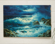 Load image into Gallery viewer, Moonlight Vintage Oil Painting Seascape