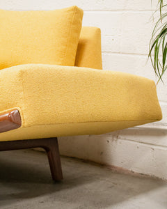 Vintage Adrian Pearsal Gondola Armless Sofa in Yellow