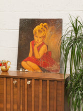 Load image into Gallery viewer, Little Girl in Red Dress Oil Painting