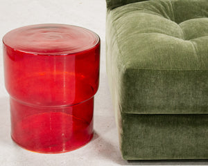 Meryl Red Glass Table