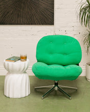 Load image into Gallery viewer, Green Corduroy Low Profile Swivel Chair