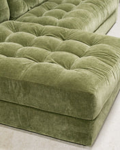 Load image into Gallery viewer, Prima Chaise and Bumper Olive Green Sofa