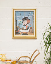 Load image into Gallery viewer, Red Skelton Freddie In The Tub Canvas Transfer From Original Oil Print Framed