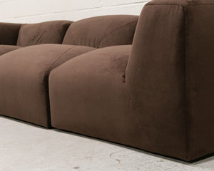 Gianna Sectional 3 Piece in Chocolate Brown
