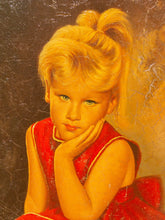 Load image into Gallery viewer, Little Girl in Red Dress Oil Painting