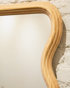 Zella Wavy Oak Wood Mirror