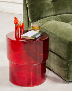 Meryl Red Glass Table