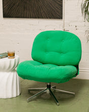 Load image into Gallery viewer, Green Corduroy Low Profile Swivel Chair