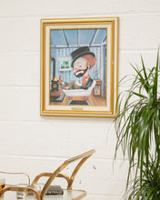 Load image into Gallery viewer, Red Skelton Freddie In The Tub Canvas Transfer From Original Oil Print Framed