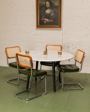 Load image into Gallery viewer, Walnut Wood Rattan Green Dining Chair